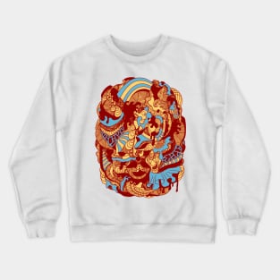 Pastel Cream Abstract Wave of Thoughts No 2 Crewneck Sweatshirt